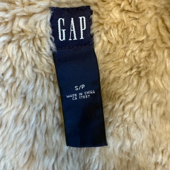 Gap women’s vintage faux fur long denim blue jean chore coat barn coat small - Picture 10 of 10